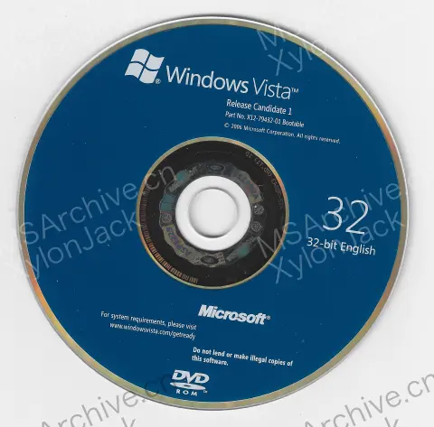 Microsoft Windows Vista Release Candidate 1 (32-bit, 英文)